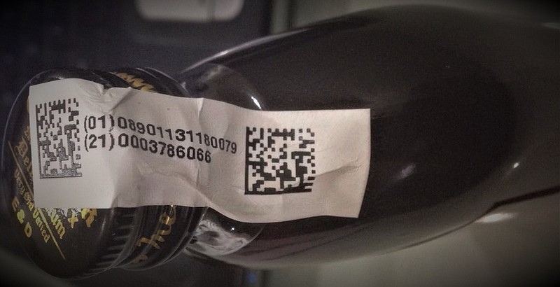 Delhi’s previous barcode label on liquor products.