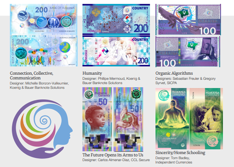 Banknote design submissions.