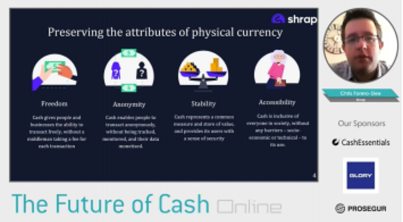 Chris Forero-Slee, CEO/Co-Founder of Shrap, at the Future of Cash Conference Online.