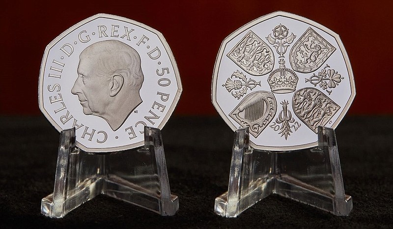 The new 50 pence coin featuring the image of King Charles III.